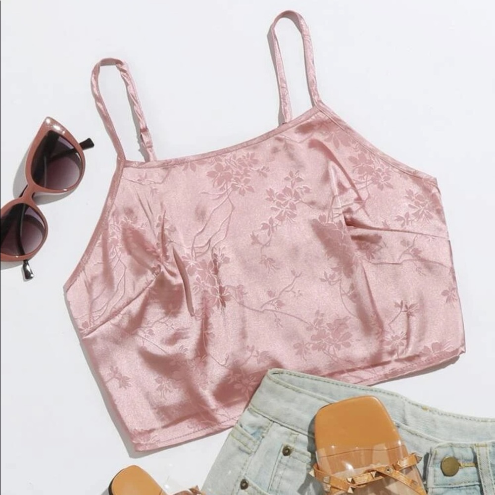 pink satin tank